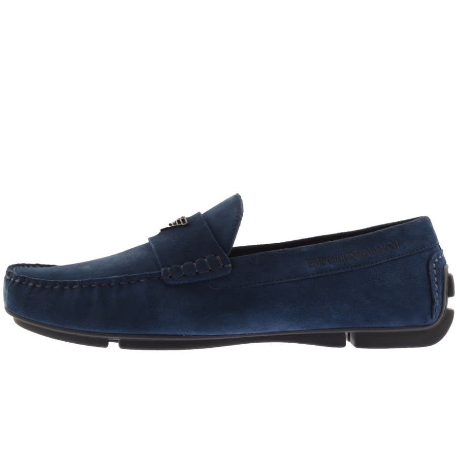Alternative Image for ProductEmporio Armani Suede Driver Shoes Navy1